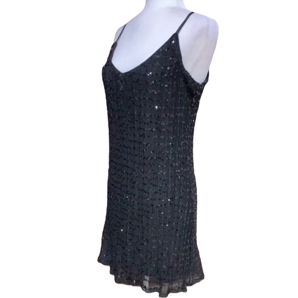 NWT F21 Black Sequin Dress Adjustable Straps on Shoulder Sz M
